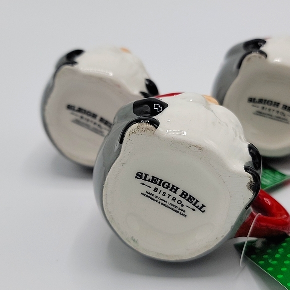 New 4 Ceramic Gnome Expresso Mugs 2" H - Picture 3 of 6